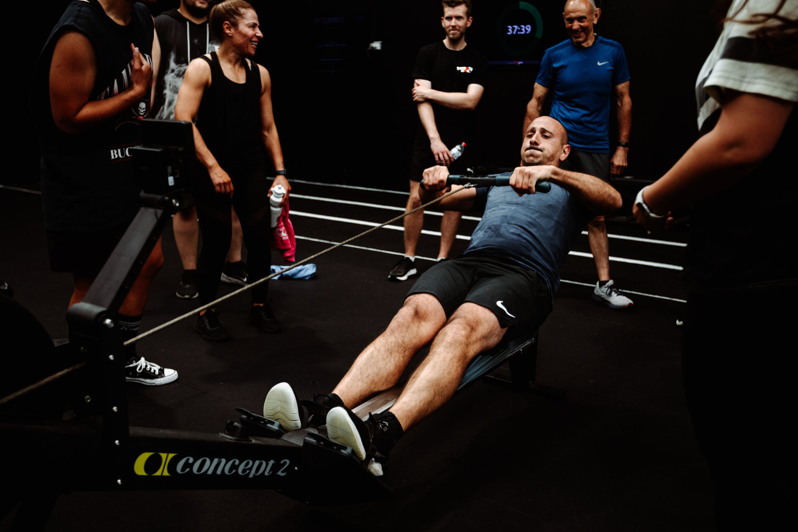 Man rowing on the Concept 2 Rower in Twenty One Training Gym in Airport West