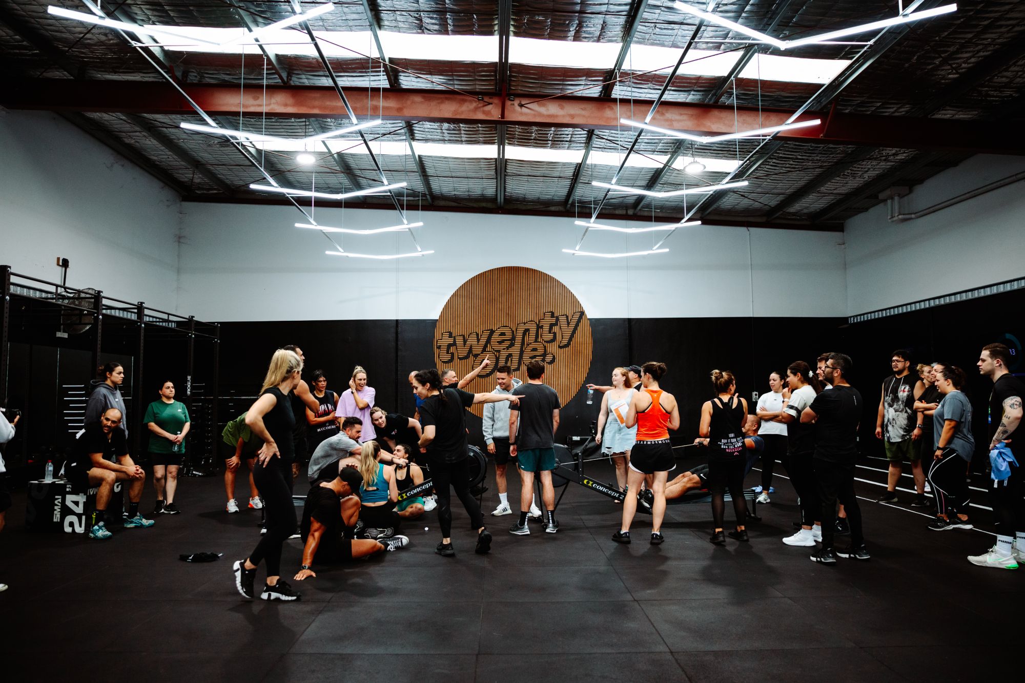 Twenty One Training gym in airport west with people standing around in workout clothes